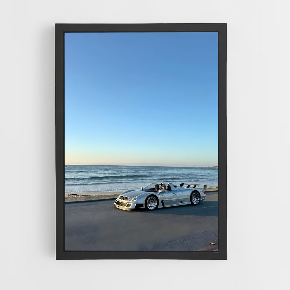 Poster Roadster à la Plage – affiche Mercedes (vue 2)